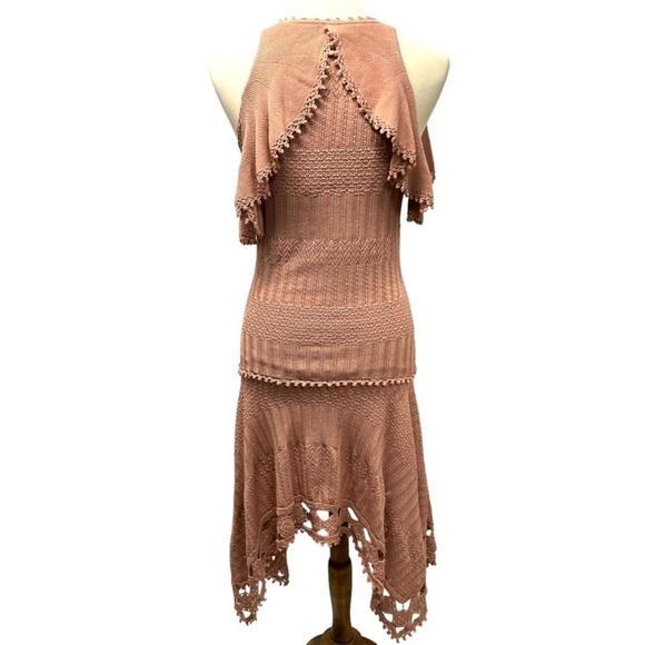 Jonathan Simkhai For Intermix Blush Crochet Handkerchief Hem Blush Dress - Picture 10 of 16